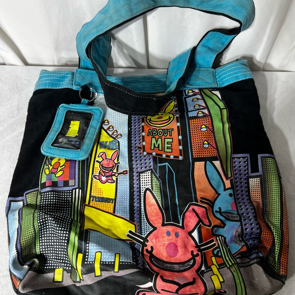Colorful Graphic Tote Bag by Jim Benton Bunny Tote